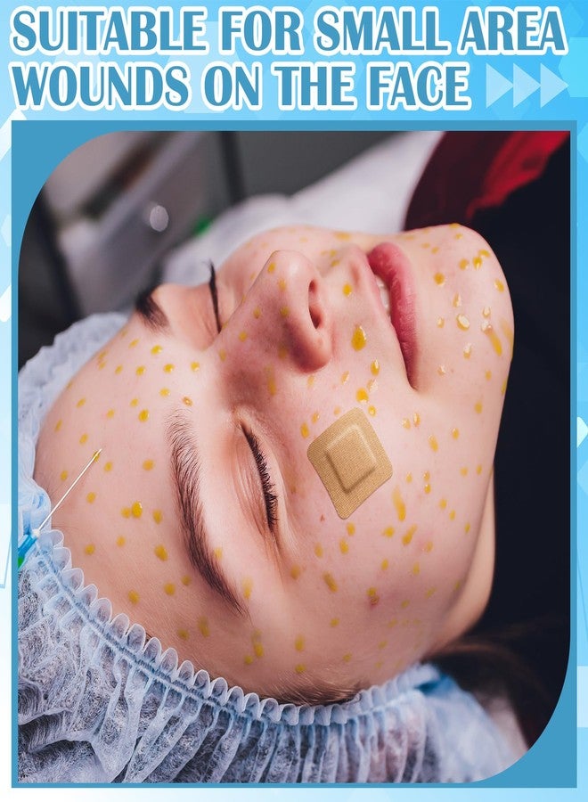 Marsui 200 Pcs Adhesive Spots Bandages Square Tan Adhesive Bandages Flexible Non Latex Knuckle Fingertip for Small Incisions Wound Care Discreet First Aid and Hides Skin Spots(1") - Image 4